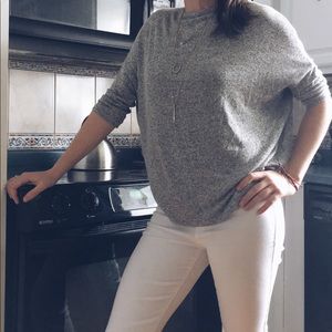 Grey blouse w partial open back, great condition